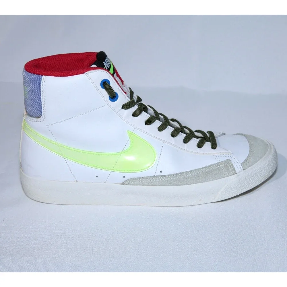 Nike Blazer Mid 77 GS White Volt Royal DV2234-100 Sz 7Y Womens 8.5